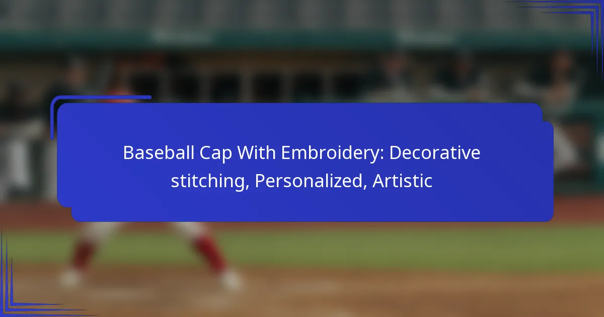 Baseballpet met Borduursel: Decoratieve stiksels, Gepersonaliseerd, Artistiek
