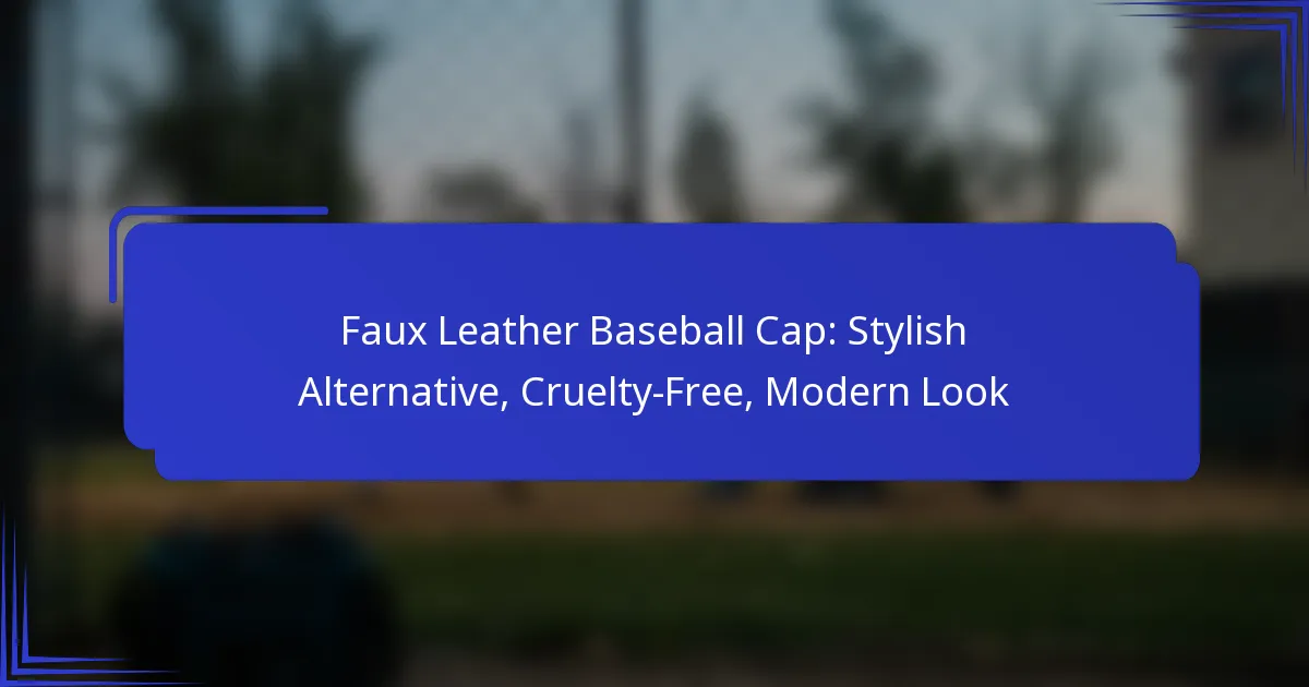 Faux leren baseballpet: Stijlvol alternatief, diervriendelijk, moderne uitstraling