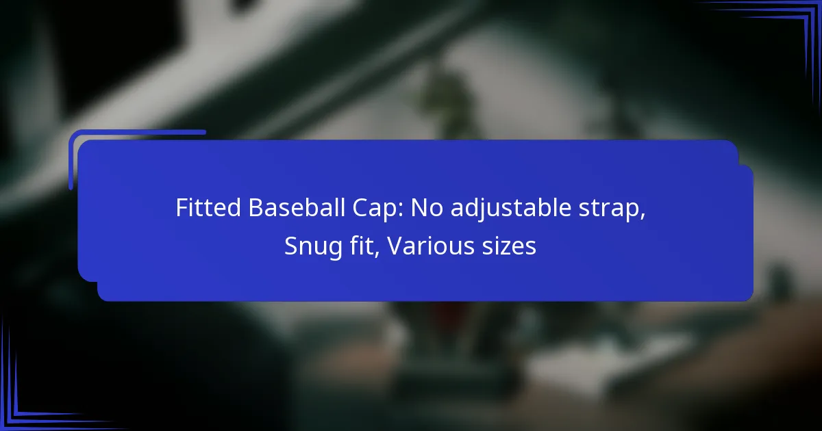 Fitted Baseballpet: Geen verstelbare band, Strakke pasvorm, Verschillende maten