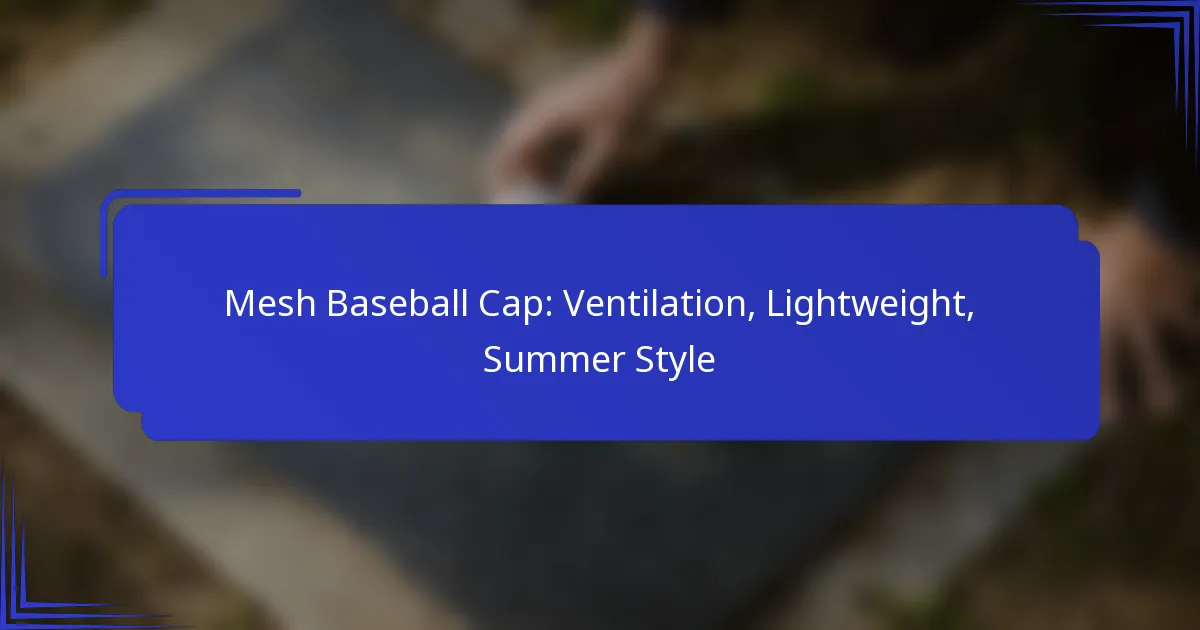 Mesh Baseball Cap: Ventilatie, Lichtgewicht, Zomerstijl
