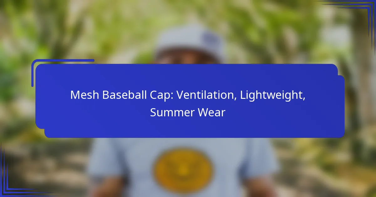 Mesh Baseball Cap: Ventilatie, Lichtgewicht, Zomerkleding