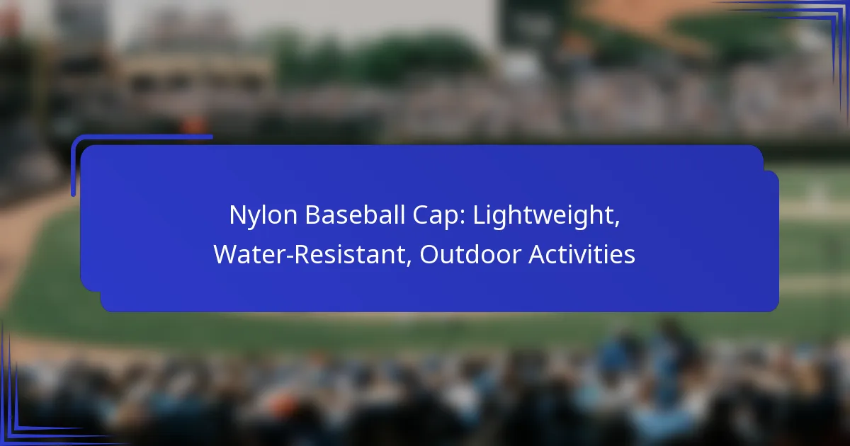 Nylon Baseballpet: Lichtgewicht, Waterafstotend, Buitensportactiviteiten