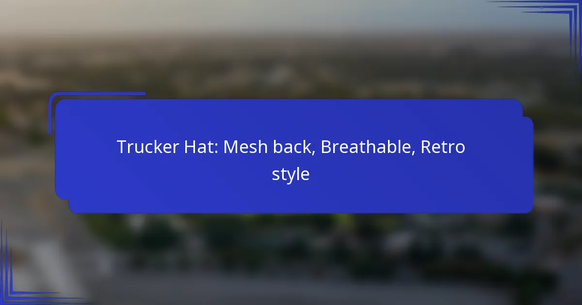 Trucker Pet: Mesh achterkant, Ademend, Retro stijl