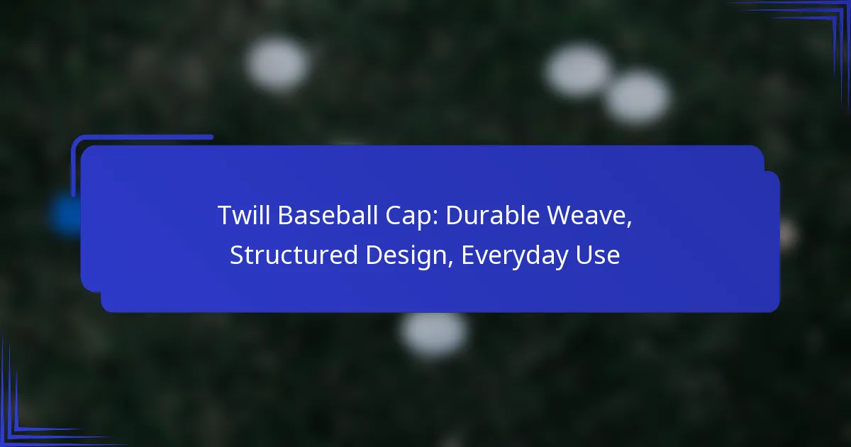 Twill Baseballpet: Duurzame Weefstructuur, Gestructureerd Ontwerp, Dagelijks Gebruik