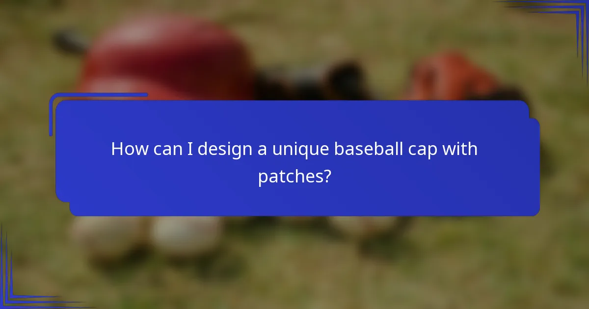 Hoe kan ik een unieke baseballcap met patches ontwerpen?