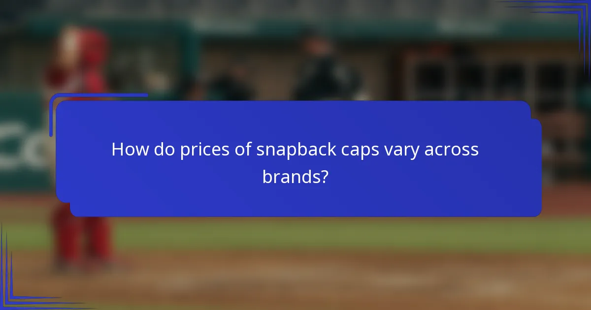 Hoe variëren de prijzen van snapback caps tussen merken?