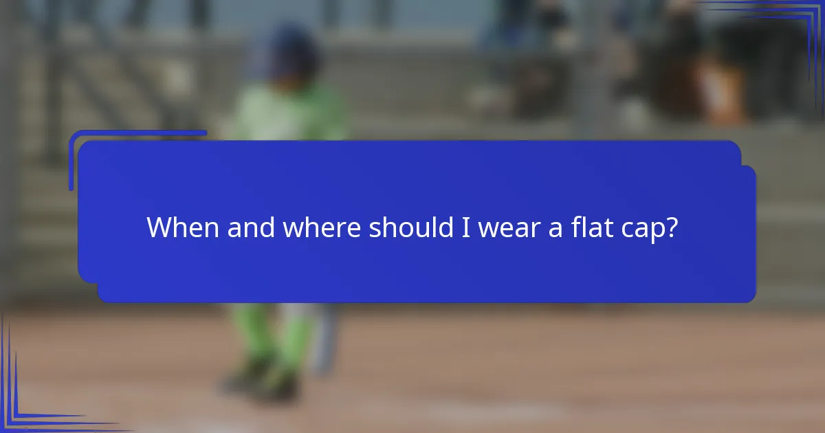 Wanneer en waar moet ik een platte pet dragen?