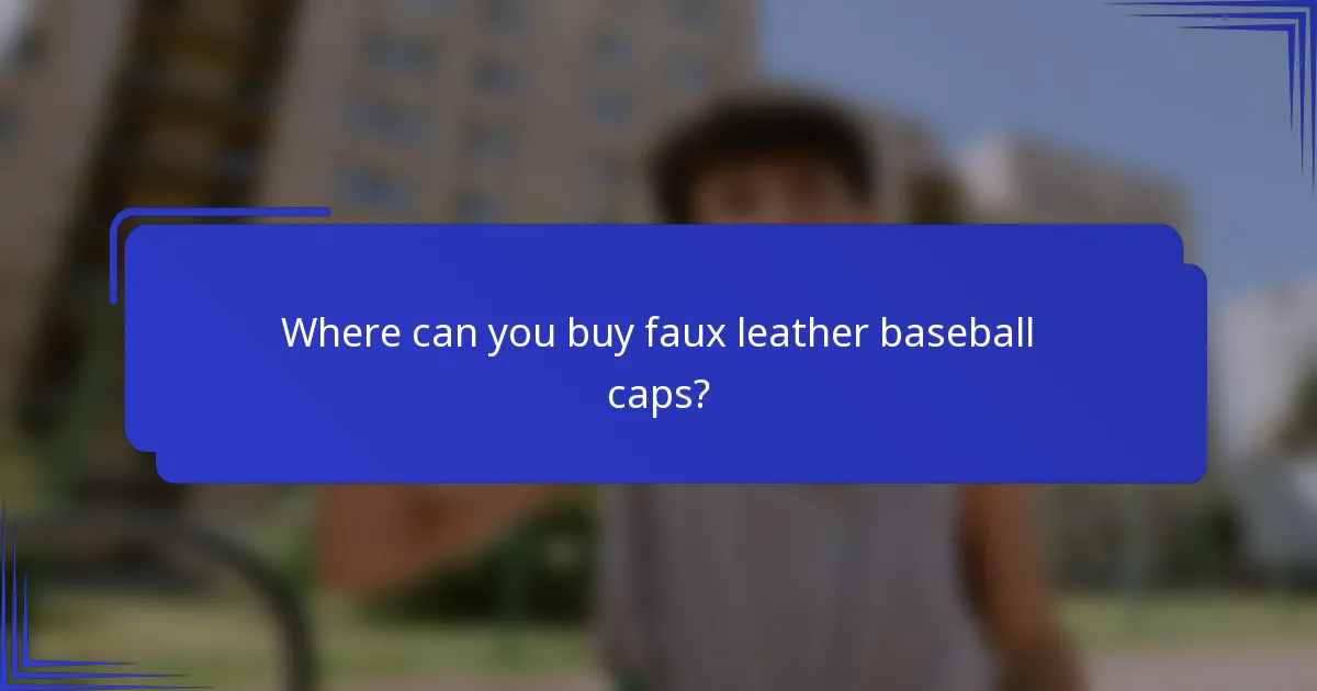 Waar kun je faux leren baseballcaps kopen?