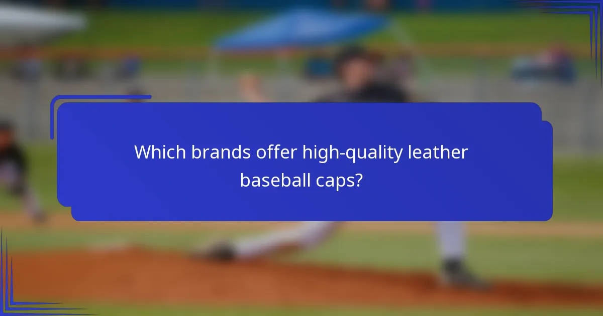 Welke merken bieden hoogwaardige leren baseball caps aan?