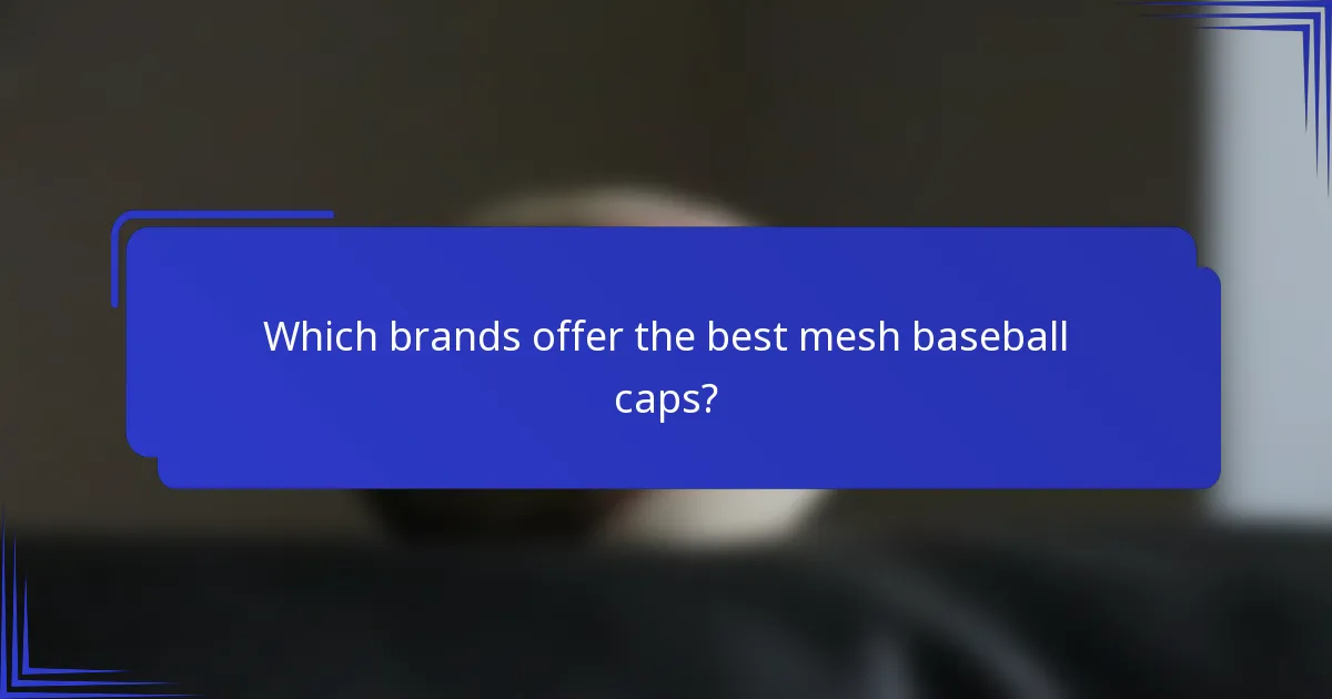 Welke merken bieden de beste mesh baseball caps aan?